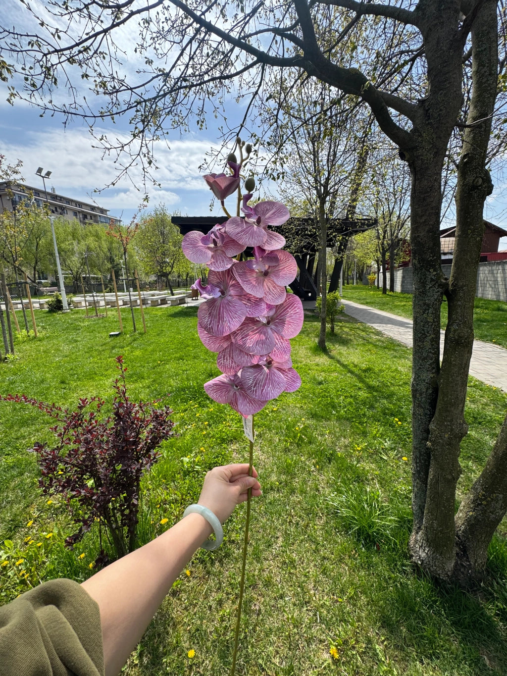 Orhidee Artificială Premium 85 cm, Floare Decorativă Elegantă pentru Vaze și Eveniment