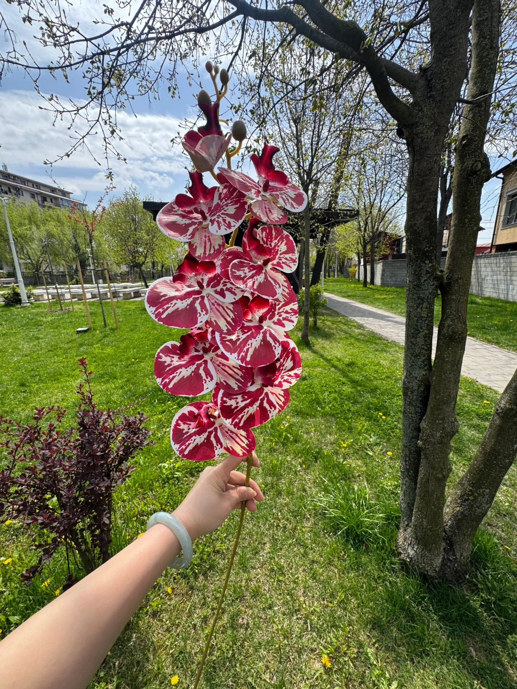 Orhidee Artificială Premium 85 cm, Floare Decorativă Elegantă pentru Vaze și Eveniment