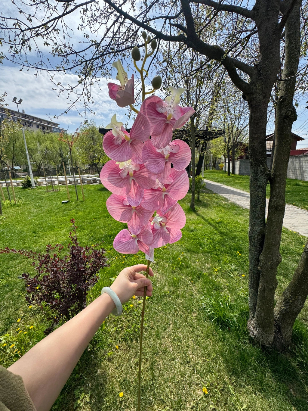 Orhidee Artificială Premium 85 cm, Floare Decorativă Elegantă pentru Vaze și Eveniment
