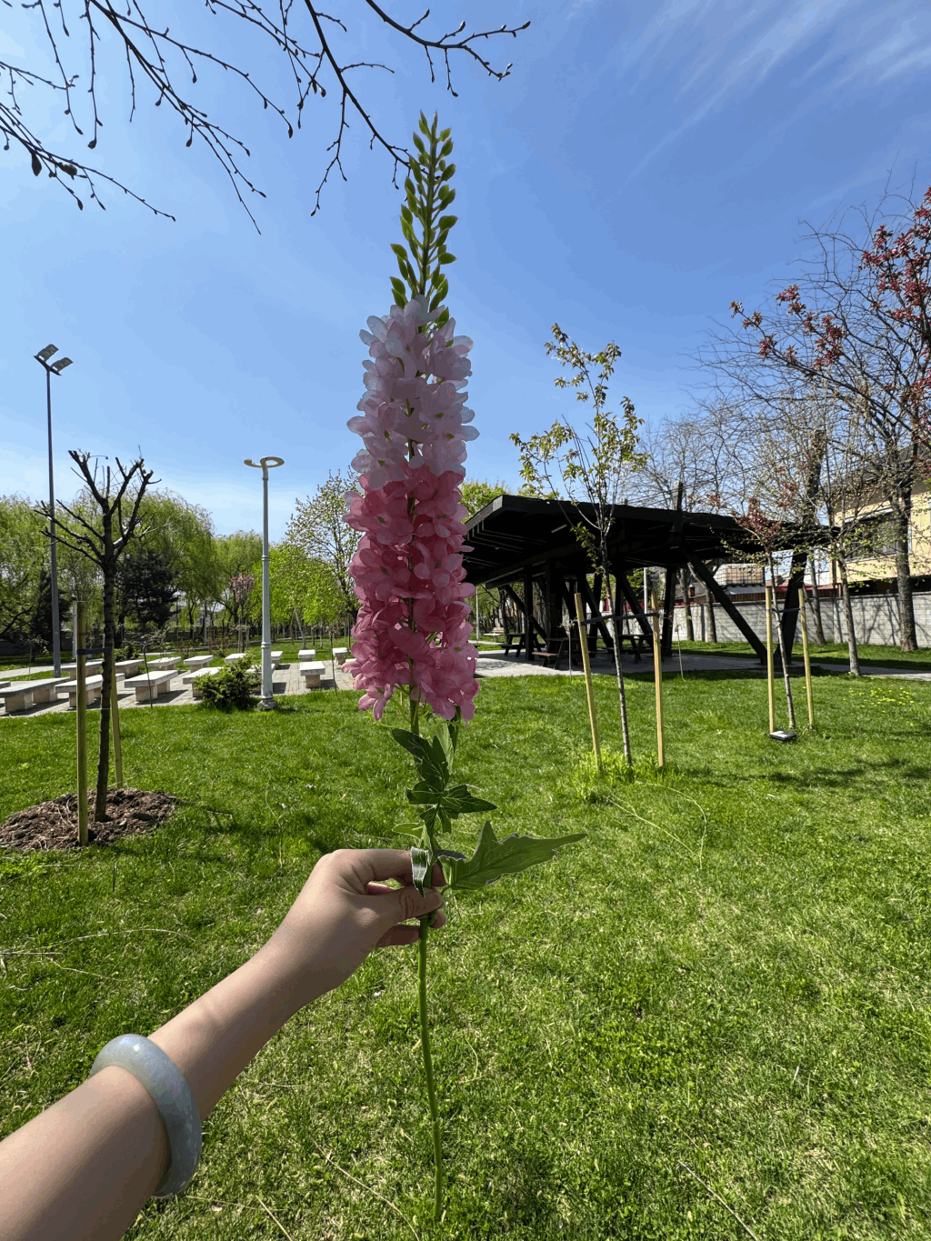 Crenguță Florală Artificială Tip Delphinium 90 cm, Elegantă pentru Decor Interior și Evenimente, 1 buc,