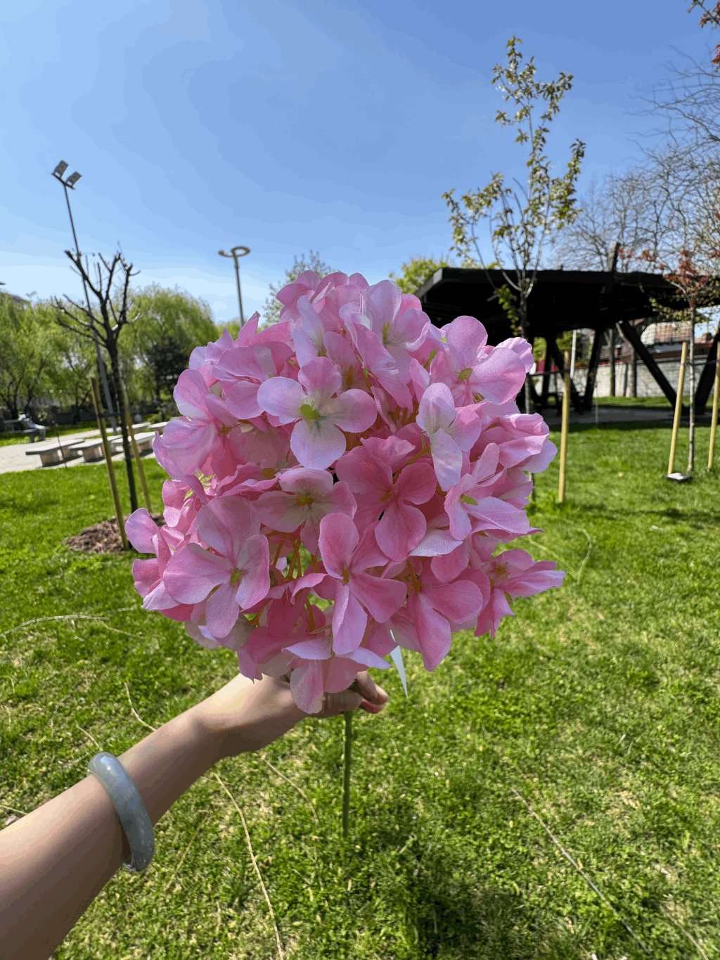 Floare Artificială Decorativă Tip Hortensie, Diverse Culori, 1 buc