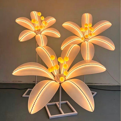 Set 3 Lampi Decorative Tip Crin LED, Lumina Calda, Inaltime Reglabila