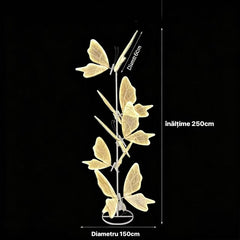 Lampa Decorativa LED Tip Fluture, 250 cm Inaltime, Lumina Calda, Decor Premium Interior/Evenimente
