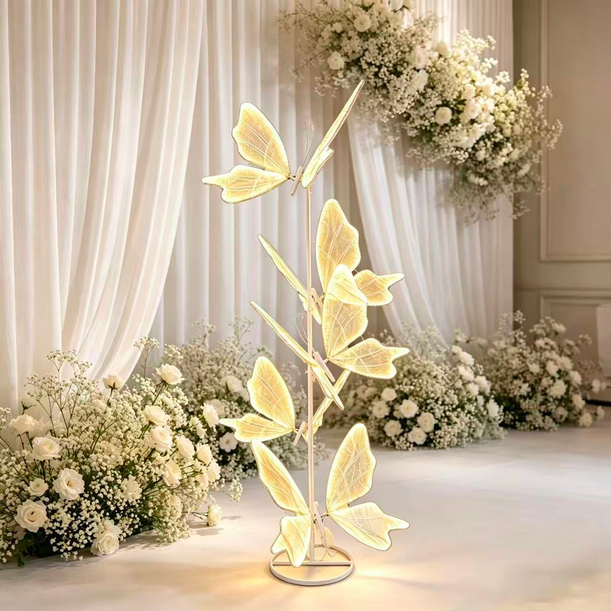 Lampa Decorativa LED Tip Fluture, 250 cm Inaltime, Lumina Calda, Decor Premium Interior/Evenimente