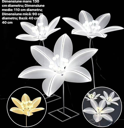 Set 3 Lampi Decorative Tip Crin LED, Lumina Calda, Inaltime Reglabila