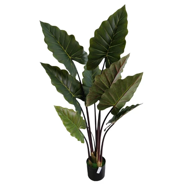 Planta artificiala decorativa cu frunze mari verzi, 130 cm