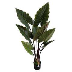 Planta artificiala decorativa cu frunze mari verzi, 130 cm