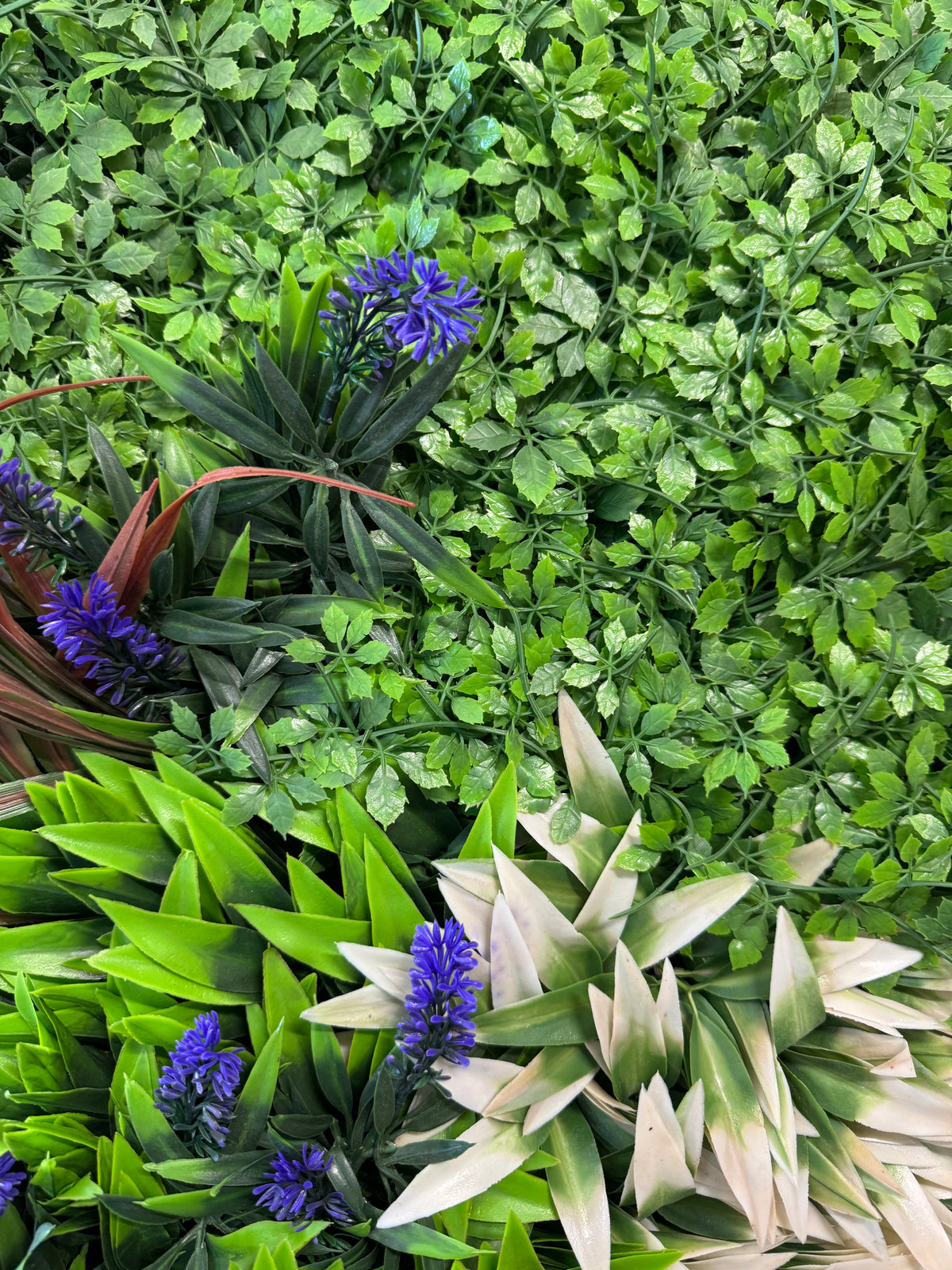 Decorativ Artificial Mix Plante Verzi Premium, 50 x 50 cm