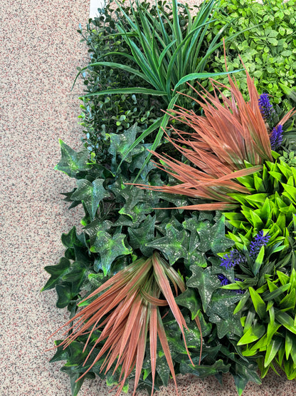 Decorativ Artificial Mix Plante Verzi Premium, 50 x 50 cm