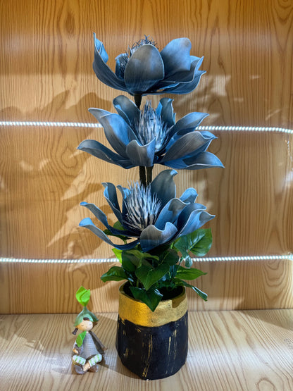 Floare decorativa artificiala in ghiveci, 55 cm, diverse culori