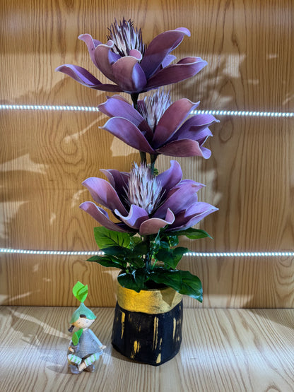 Floare decorativa artificiala in ghiveci, 55 cm, diverse culori