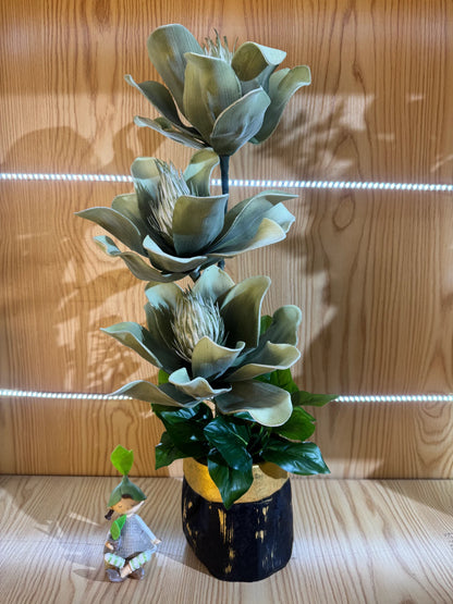 Floare decorativa artificiala in ghiveci, 55 cm, diverse culori