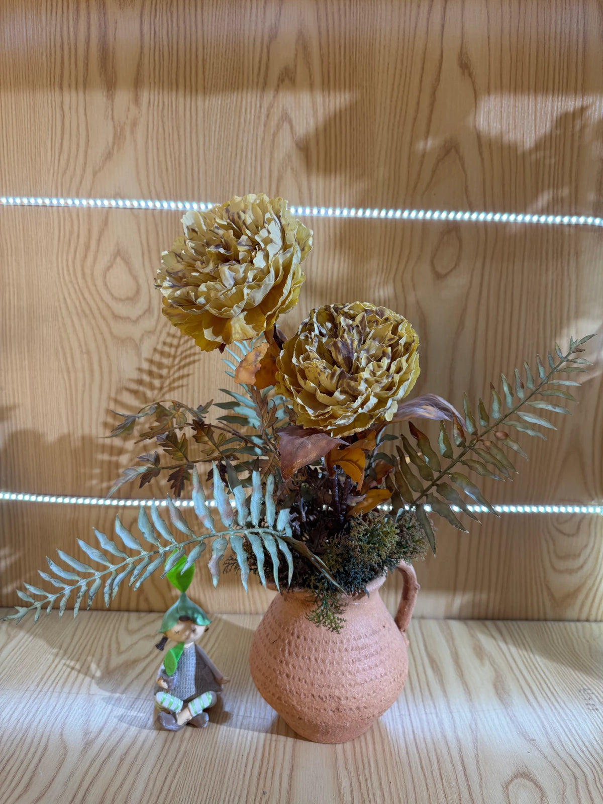 Aranjament floral decorativ artificial în vas, diverse culori, 20 x 50 cm