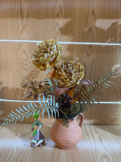Aranjament floral decorativ artificial în vas, diverse culori, 20 x 50 cm