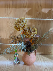 Aranjament floral decorativ artificial în vas, diverse culori, 20 x 50 cm
