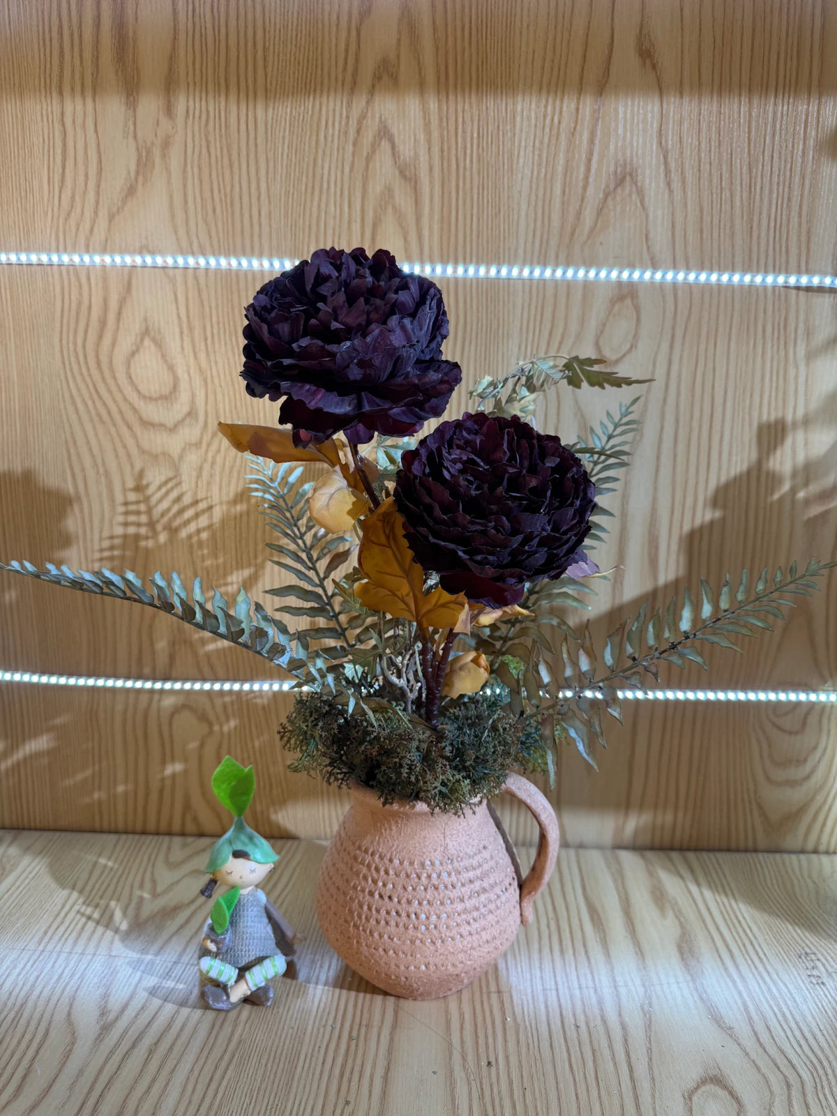 Aranjament floral decorativ artificial în vas, diverse culori, 20 x 50 cm