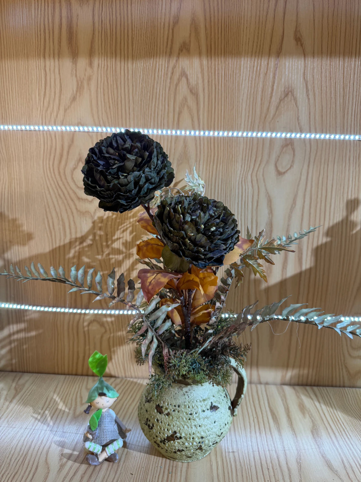 Aranjament floral decorativ artificial în vas, diverse culori, 20 x 50 cm