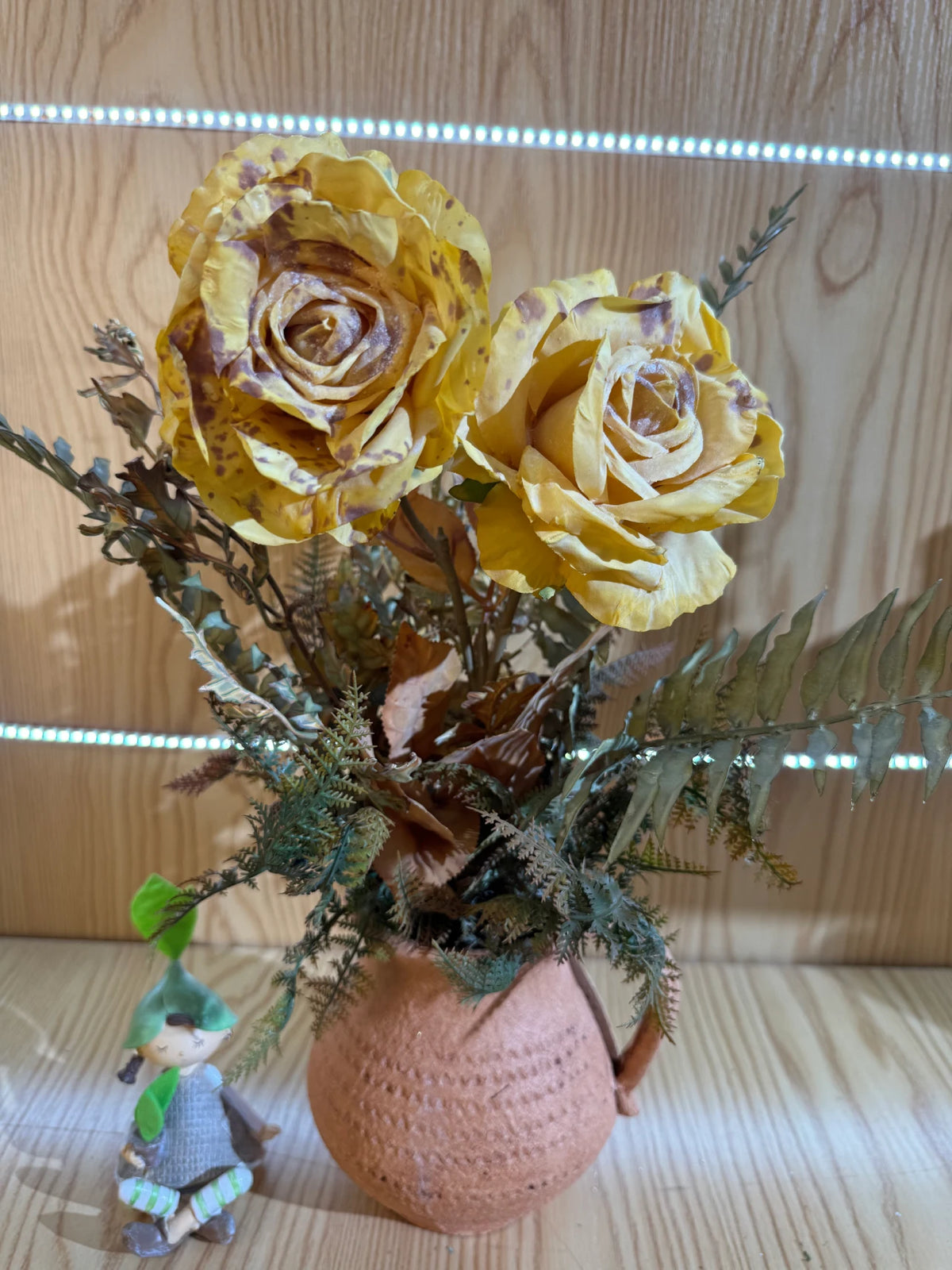 Aranjament floral decorativ artificial în vas, diverse culori, 20 x 50 cm