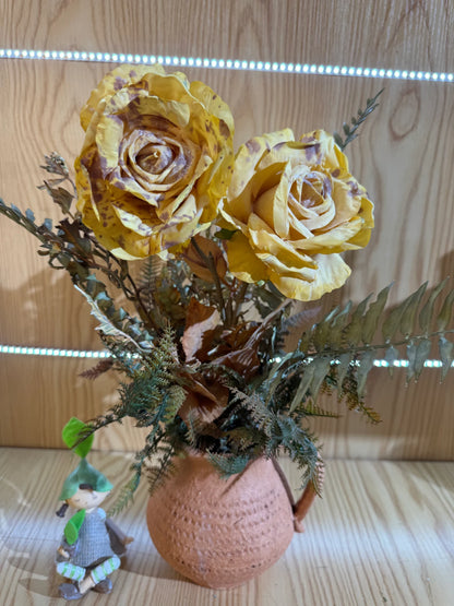 Aranjament floral decorativ artificial în vas, diverse culori, 20 x 50 cm