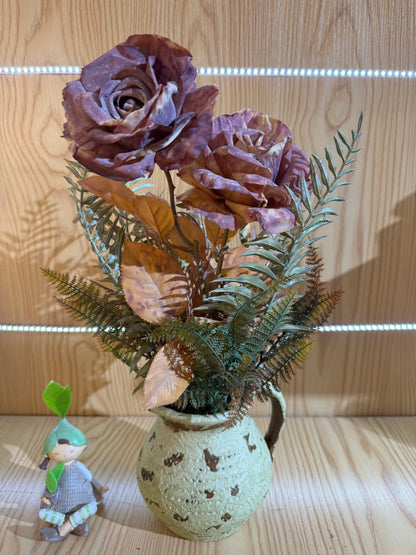 Aranjament floral decorativ artificial în vas, diverse culori, 20 x 50 cm