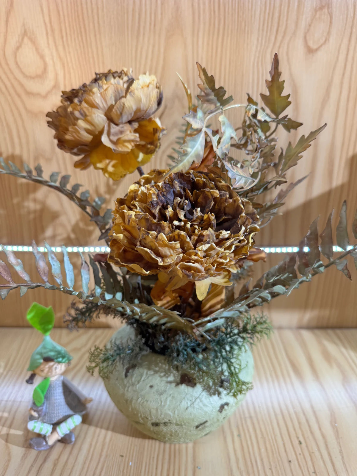 Aranjament floral decorativ artificial în vază, diverse culori, 20 x 40 cm