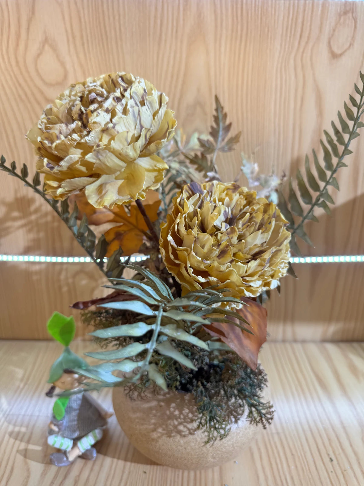 Aranjament floral decorativ artificial în vază, diverse culori, 20 x 40 cm