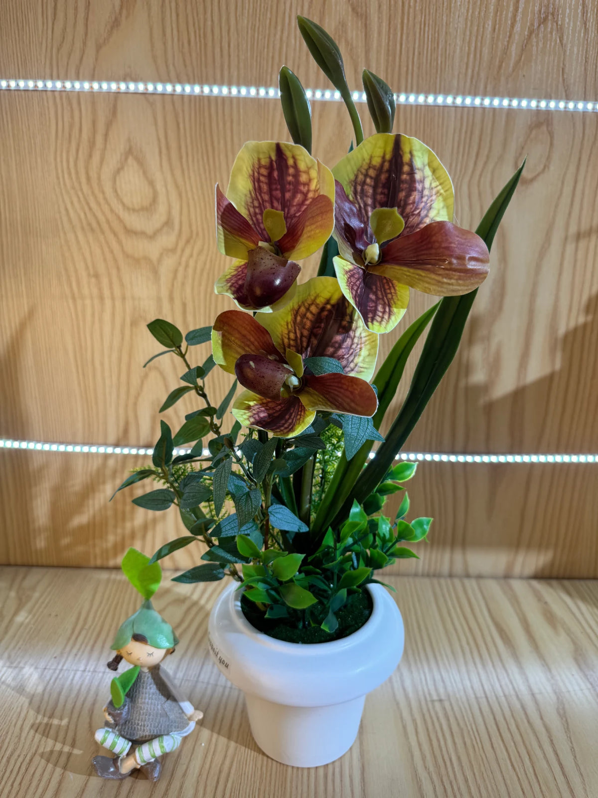 Orhidee decorativă artificială în ghiveci, 48 cm
