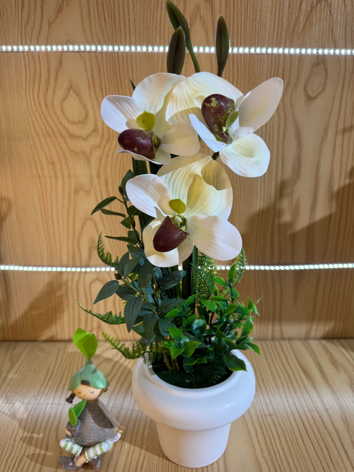 Orhidee decorativă artificială în ghiveci, 48 cm