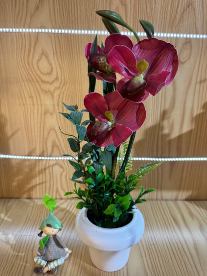 Orhidee decorativă artificială în ghiveci, 48 cm