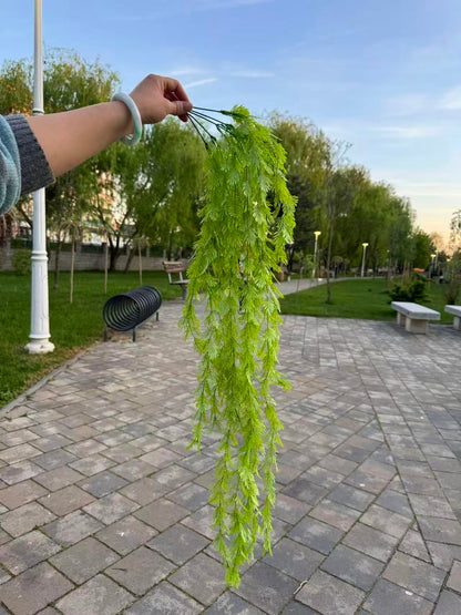 Planta artificiala curgatoare tip tuia, 90 cm, diverse nuante de verde, Ruyidecor
