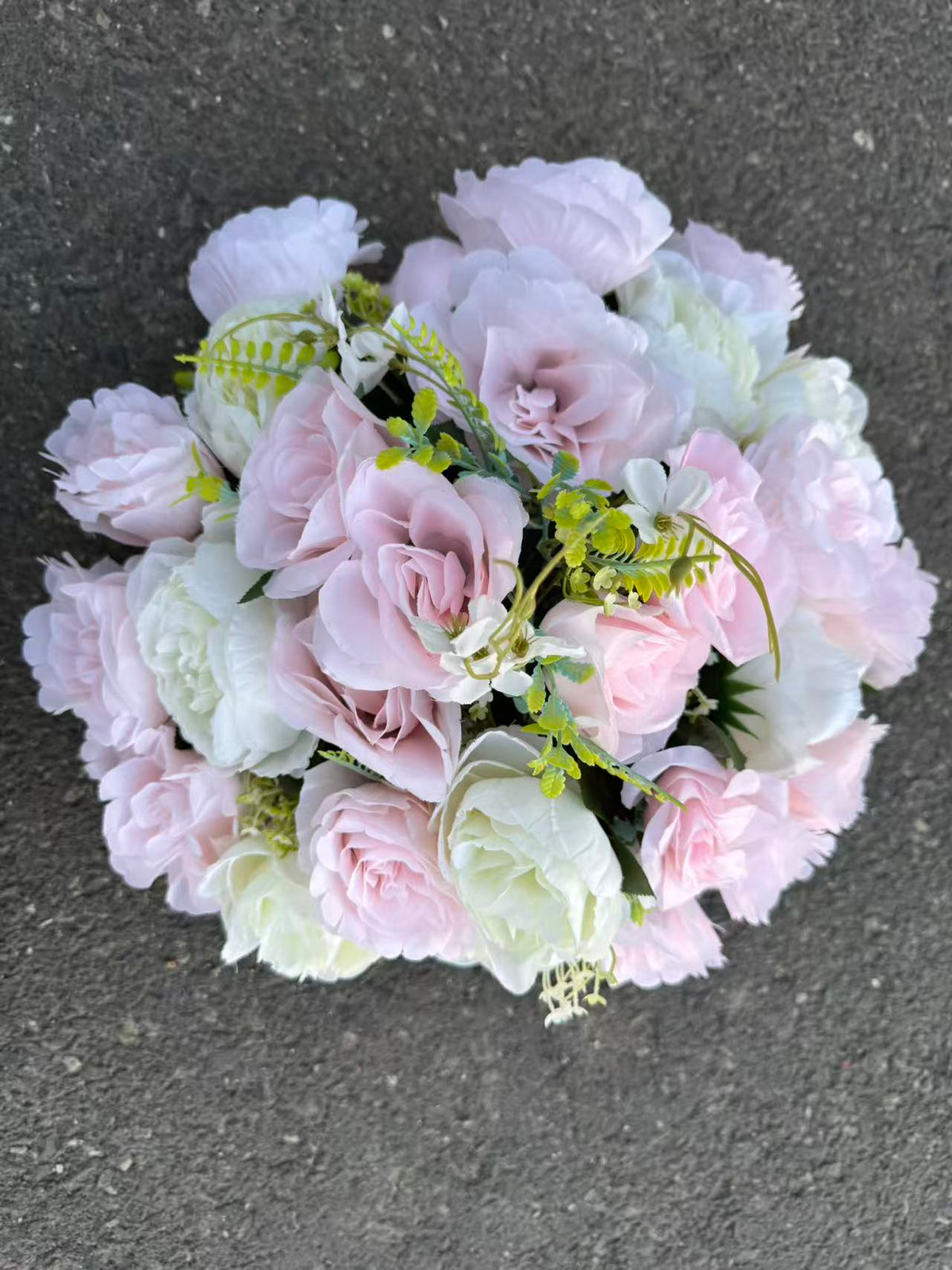 Buchet artificial cu flori și frunze decorative, 36 capete, 45 cm, Ruyidecor