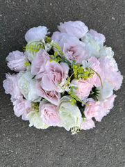 Buchet artificial cu flori și frunze decorative, 36 capete, 45 cm, Ruyidecor