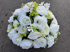 Buchet artificial cu flori și frunze decorative, 36 capete, 45 cm, Ruyidecor