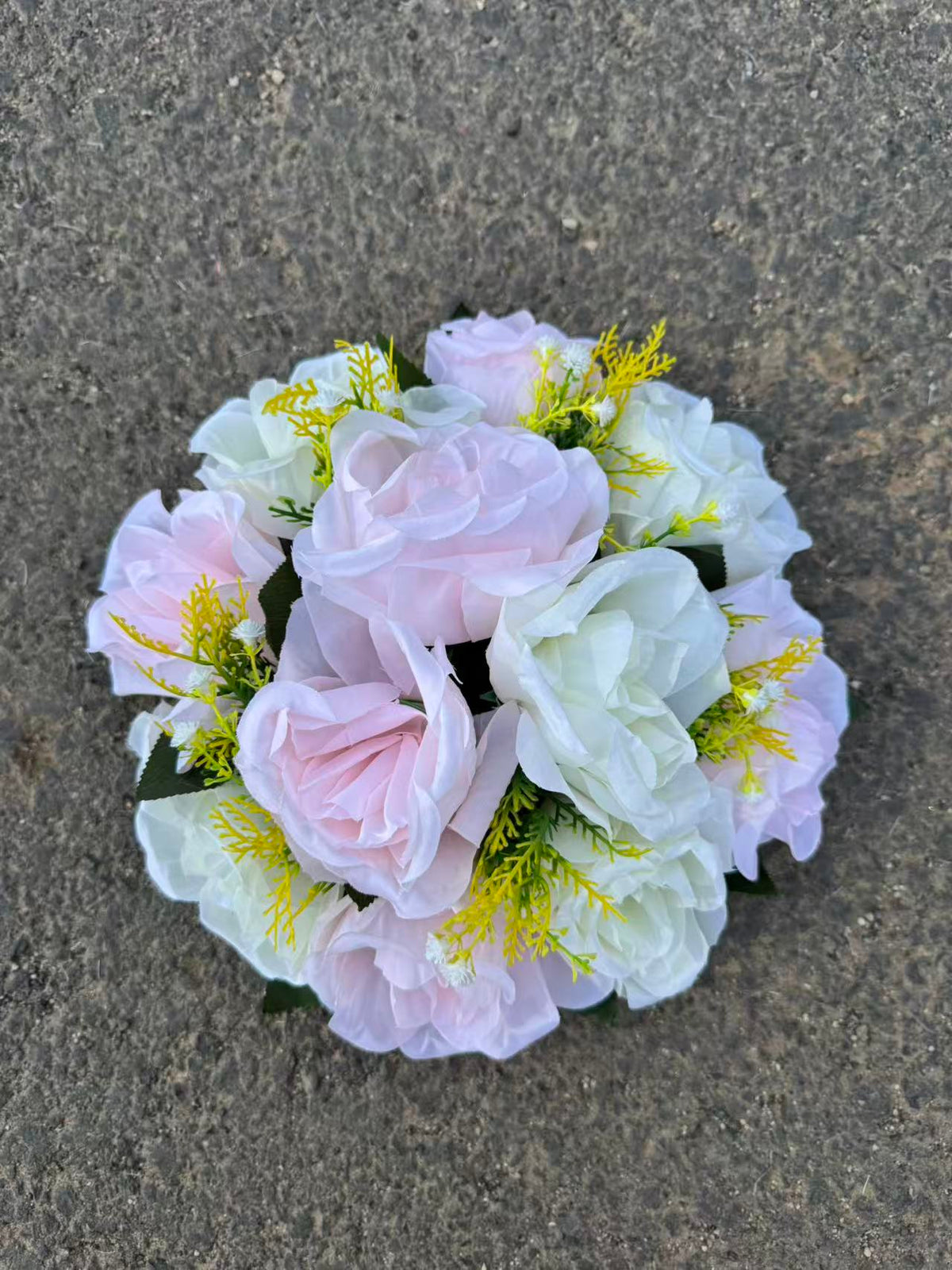 Buchet artificial cu flori decorative, 11 capete, 40 cm, diverse culori, Ruyidecor