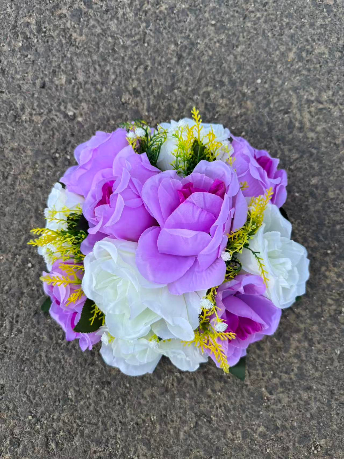 Buchet artificial cu flori decorative, 11 capete, 40 cm, diverse culori, Ruyidecor