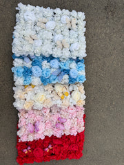 Panou decorativ cu flori artificiale și fluturi, diverse culori, 40x60 cm, 1 bucata
