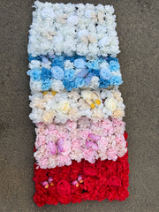 Panou decorativ cu flori artificiale și fluturi, diverse culori, 40x60 cm, 1 bucata
