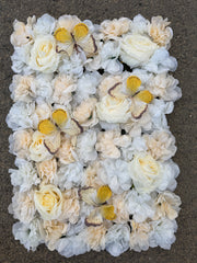 Panou decorativ cu flori artificiale și fluturi, diverse culori, 40x60 cm, 1 bucata