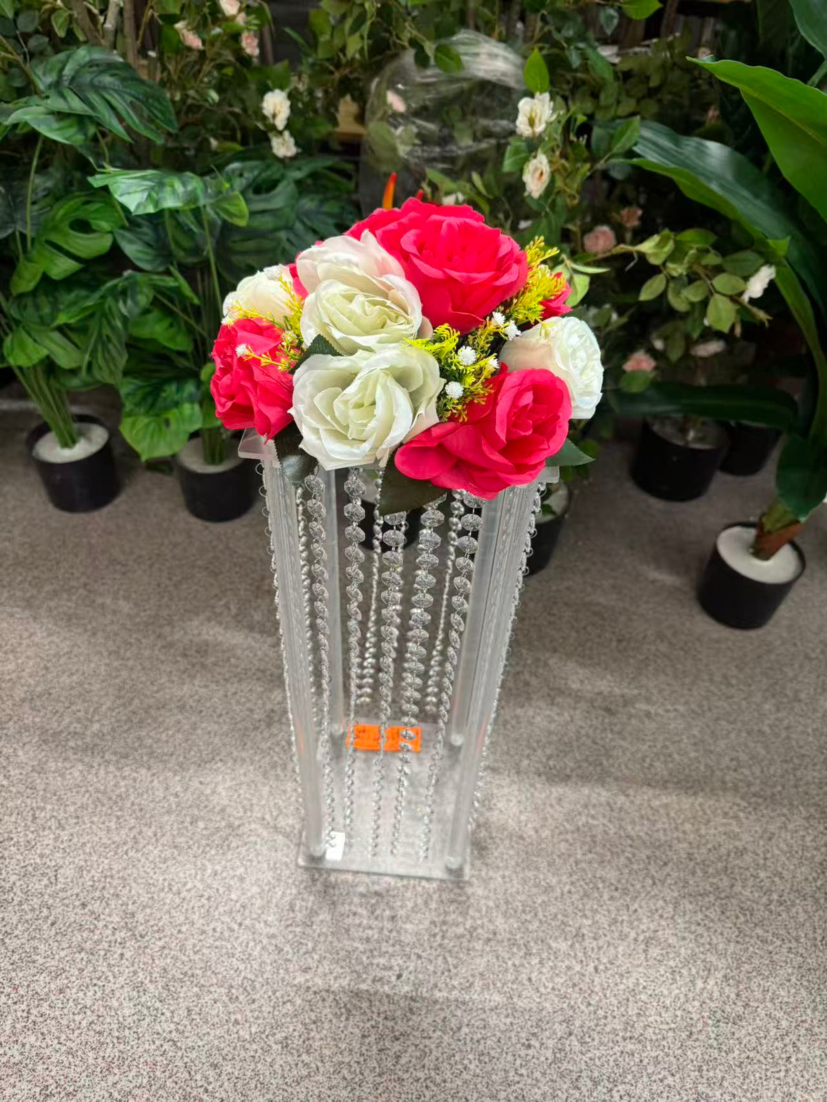 Buchet artificial cu flori decorative, 11 capete, 40 cm, diverse culori, Ruyidecor