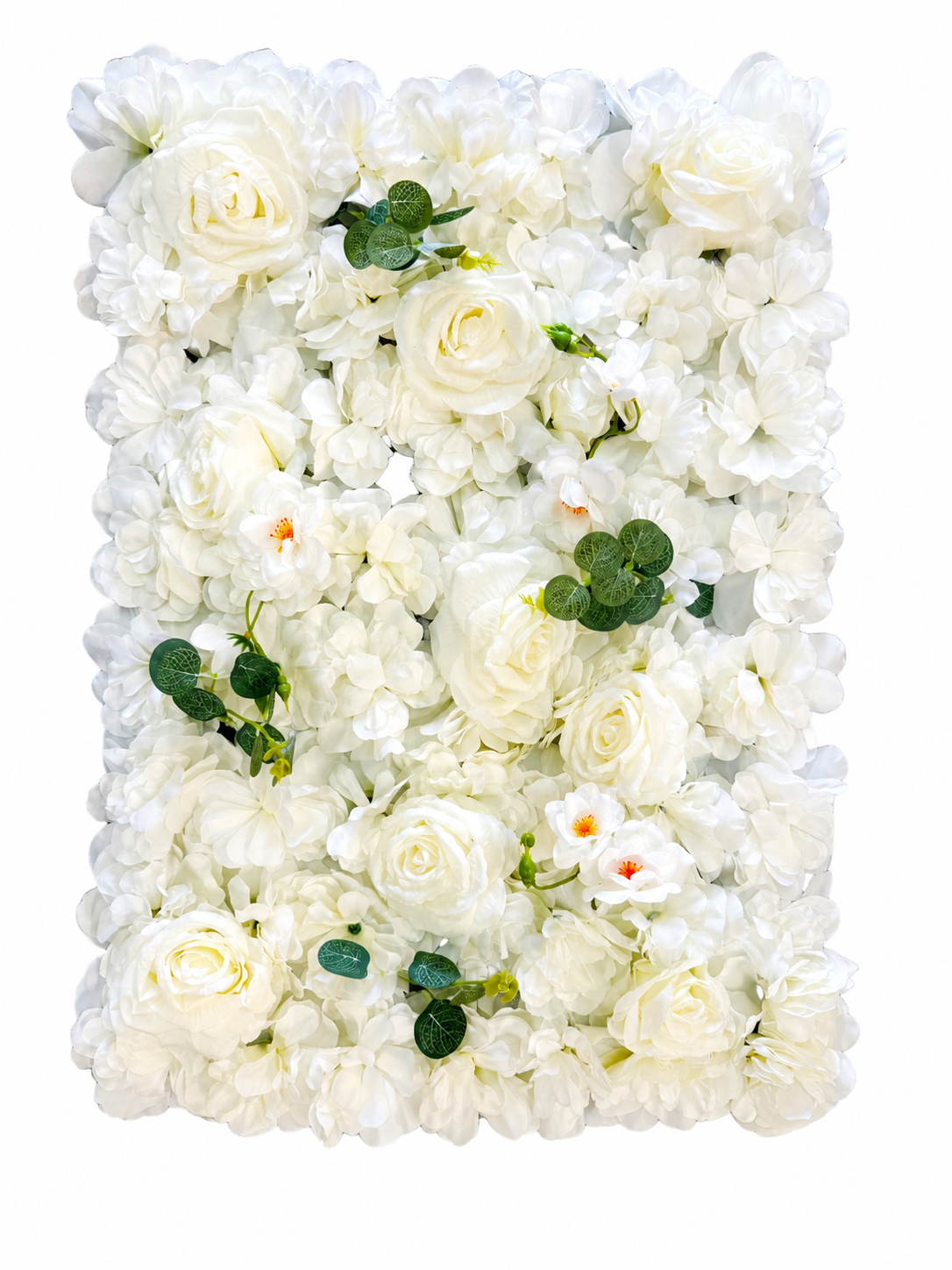 Panou Decorativ Artificial cu Flori Albe Premium, 40 x 60 cm
