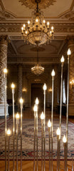 Suport de lumânări cu LED-uri aurii, nou, pentru candelabre, pentru piese centrale de masă