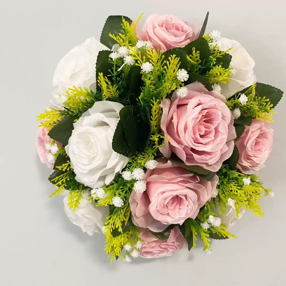 Aranjament floral decorativ cu trandafiri artificiali, 28 x 14 cm, diverse culori