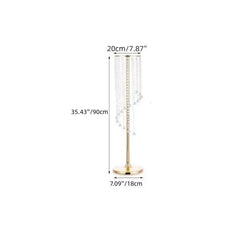 Set 4 suporturi decorative aurii cu cristale suspendate, pentru aranjamente florale elegante, înălțimi 70 cm sau 90 cm (fără flori)