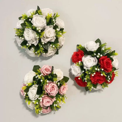 Aranjament floral decorativ cu trandafiri artificiali, 28 x 14 cm, diverse culori
