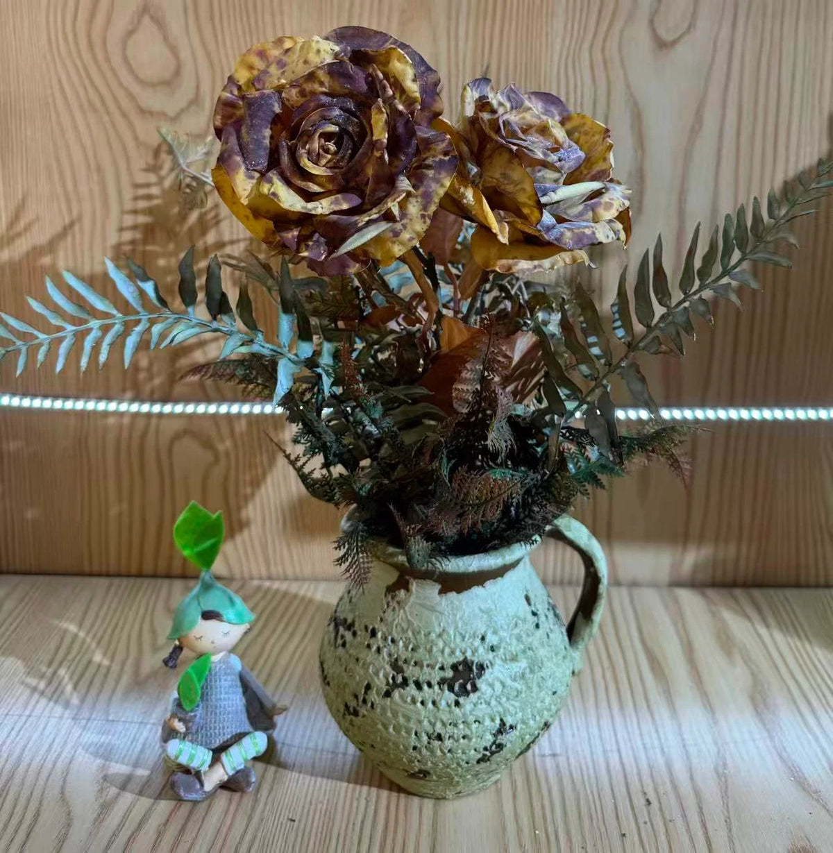 Aranjament floral decorativ artificial în vas, diverse culori, 20 x 50 cm