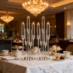 4 bucăți suport de Lumânări 58cm cu 5 capete Acrilic Transparent – Eleganță și Minimalism