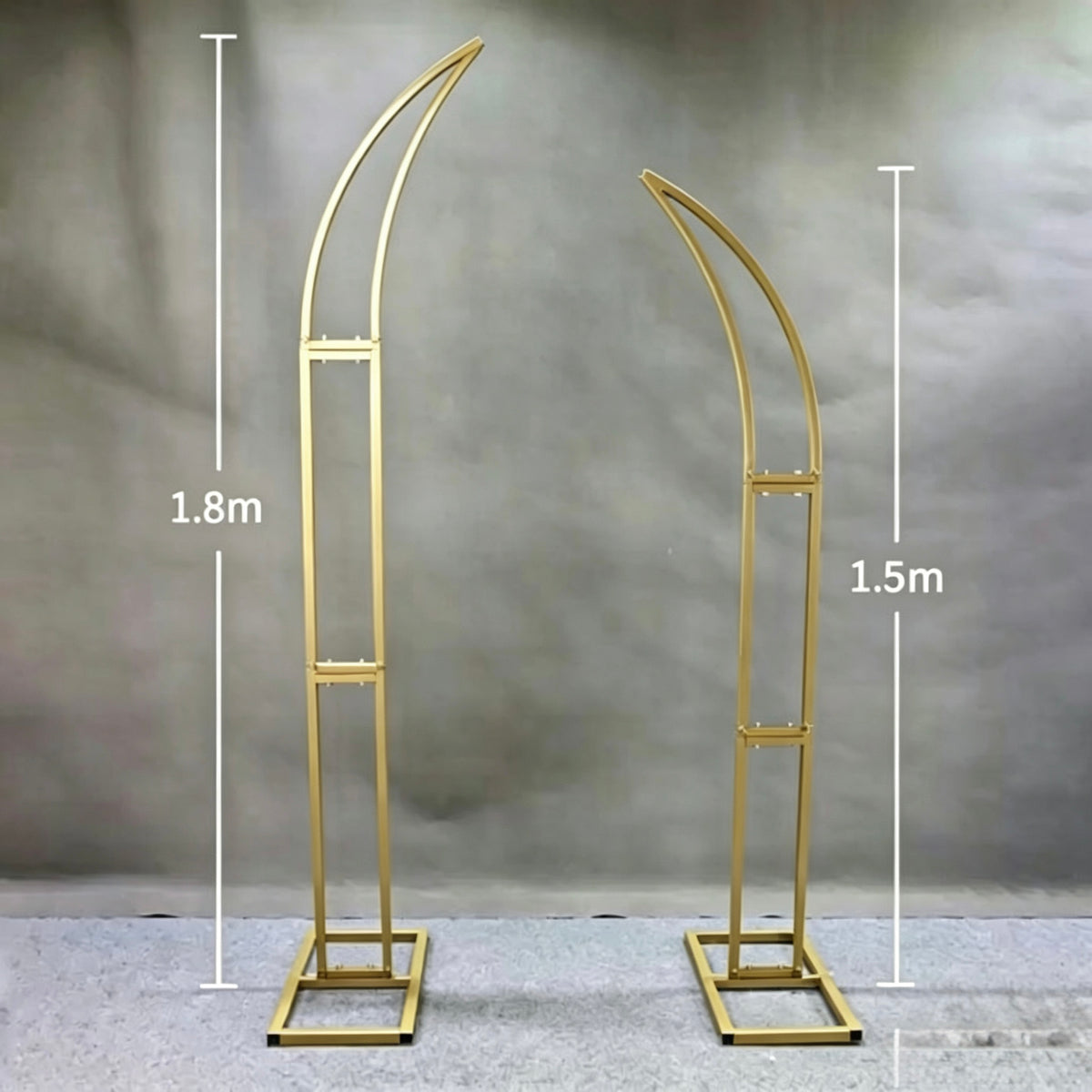 Arc Decorativ Metalic Auriu 1.8m / 1.5m, Suport Flori pentru Evenimente, Nunti si Decor Elegant