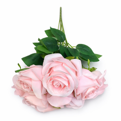 Trandafir Artificial Tip Fir 48 cm, 9 Capete Florale