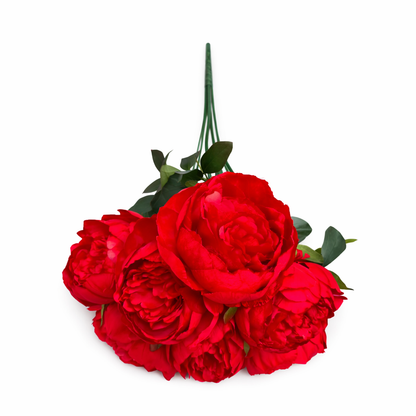 Floare Artificială Tip Bujor 45 cm, 7 Capete Florale