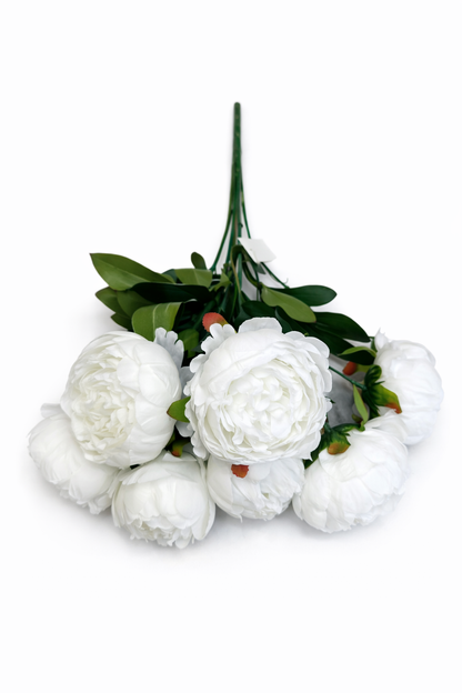Floare Artificială Tip Bujor 45 cm, 7 Capete Florale